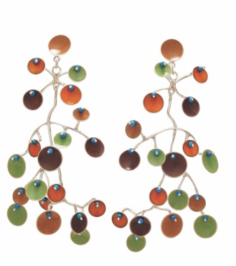va.ar.5– Eolian, earrings, 950 silver, vitreous enamel, turquoise