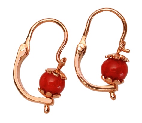 wa.ar.5– The middle path, earrings girl, 18 karat red gold, recycled red coral